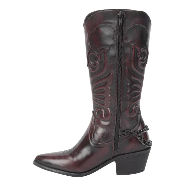 Bota Vaquera con Cadena para Dama
