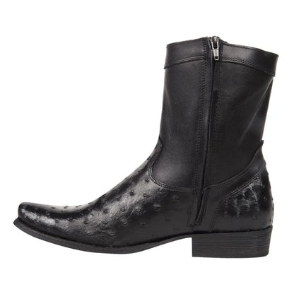 Botin Vaquero Grabado Avestruz para Caballero