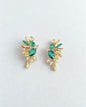 Aretes Elegantes Para Mujer Con Cristales Verdes