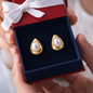 Aretes En Chapa De Oro Con Perla